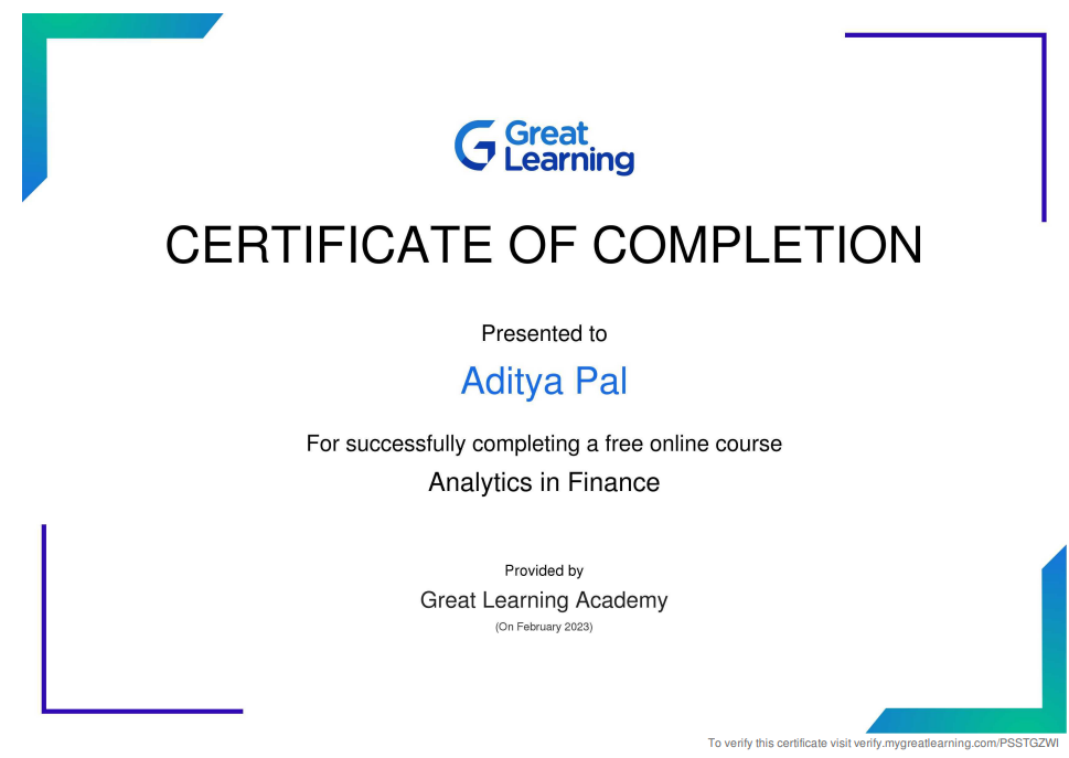 Aditya Pal google analytic finance